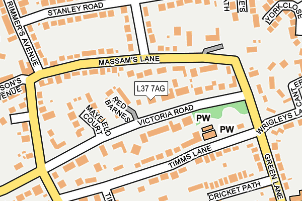 L37 7AG map - OS OpenMap – Local (Ordnance Survey)