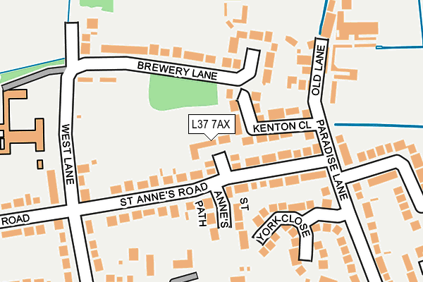 L37 7AX map - OS OpenMap – Local (Ordnance Survey)