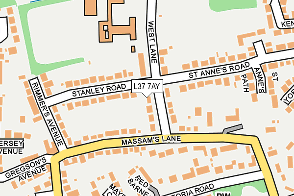 L37 7AY map - OS OpenMap – Local (Ordnance Survey)