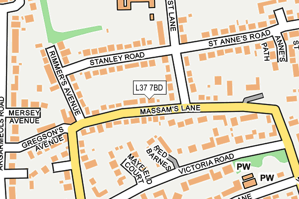 L37 7BD map - OS OpenMap – Local (Ordnance Survey)