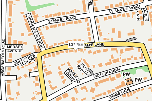 L37 7BE map - OS OpenMap – Local (Ordnance Survey)