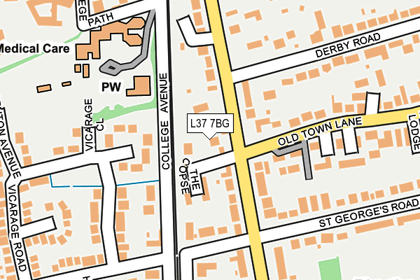 L37 7BG map - OS OpenMap – Local (Ordnance Survey)