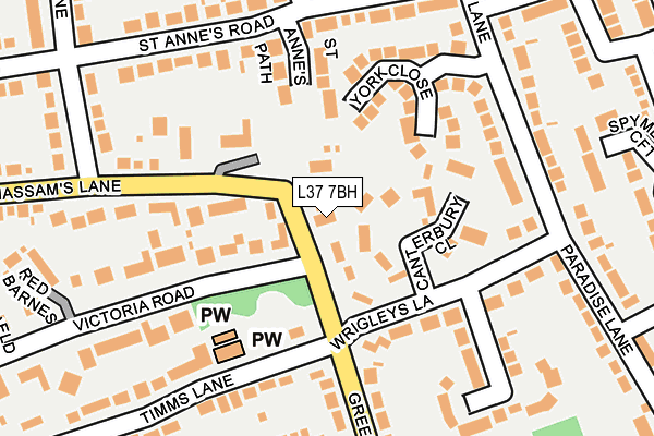 L37 7BH map - OS OpenMap – Local (Ordnance Survey)