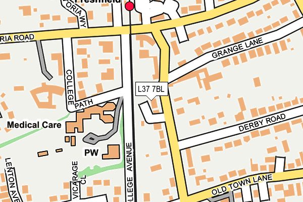 L37 7BL map - OS OpenMap – Local (Ordnance Survey)