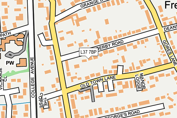 L37 7BP map - OS OpenMap – Local (Ordnance Survey)