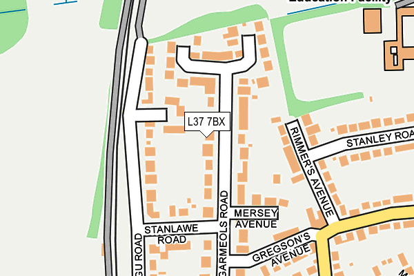 L37 7BX map - OS OpenMap – Local (Ordnance Survey)