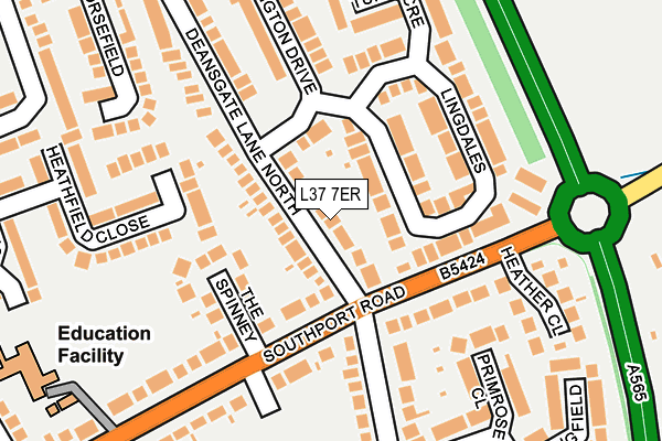 L37 7ER map - OS OpenMap – Local (Ordnance Survey)