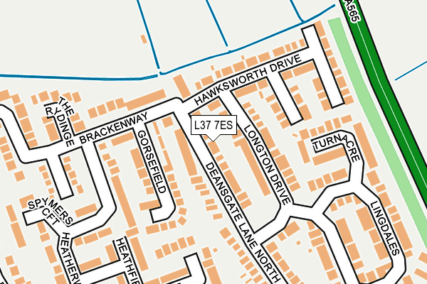 L37 7ES map - OS OpenMap – Local (Ordnance Survey)