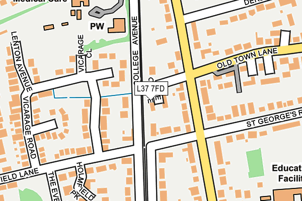 L37 7FD map - OS OpenMap – Local (Ordnance Survey)