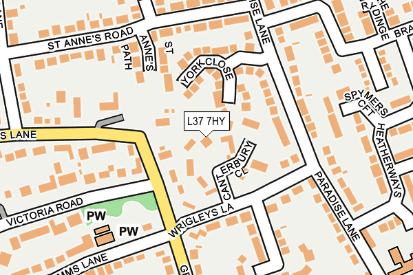L37 7HY map - OS OpenMap – Local (Ordnance Survey)