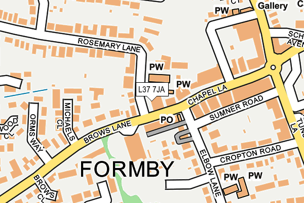 L37 7JA map - OS OpenMap – Local (Ordnance Survey)