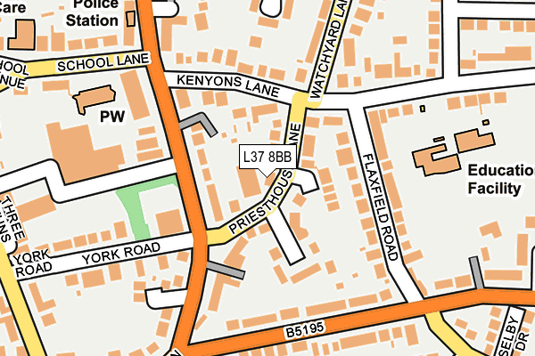 L37 8BB map - OS OpenMap – Local (Ordnance Survey)