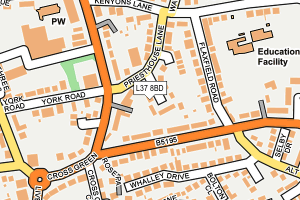 L37 8BD map - OS OpenMap – Local (Ordnance Survey)