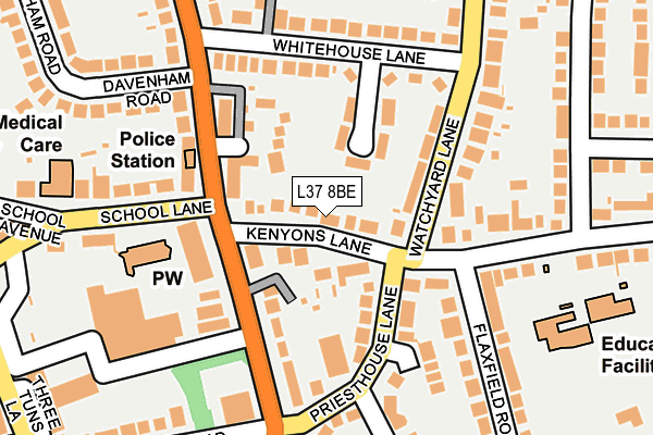 L37 8BE map - OS OpenMap – Local (Ordnance Survey)