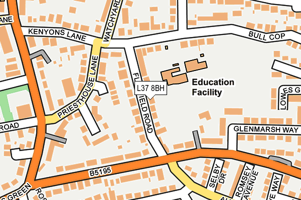 L37 8BH map - OS OpenMap – Local (Ordnance Survey)