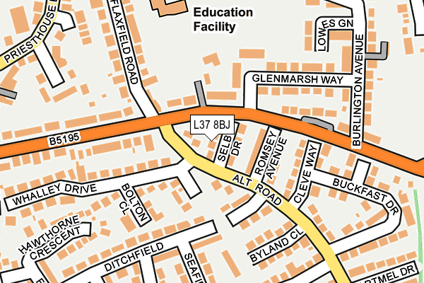 L37 8BJ map - OS OpenMap – Local (Ordnance Survey)
