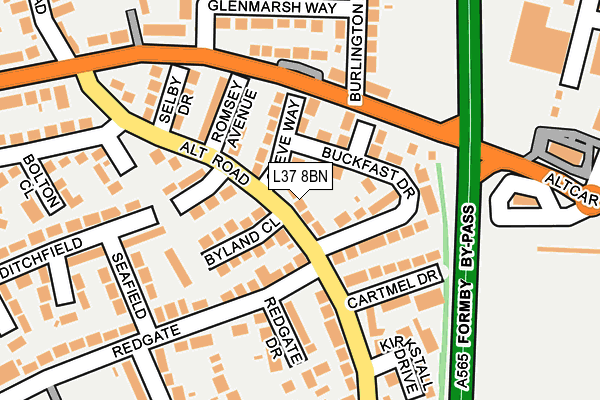 L37 8BN map - OS OpenMap – Local (Ordnance Survey)