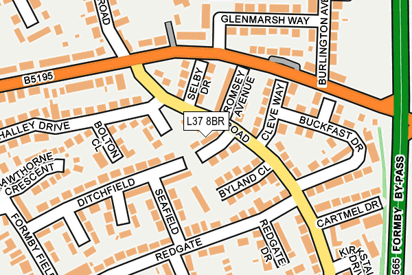 L37 8BR map - OS OpenMap – Local (Ordnance Survey)