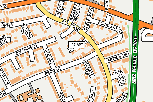 L37 8BT map - OS OpenMap – Local (Ordnance Survey)