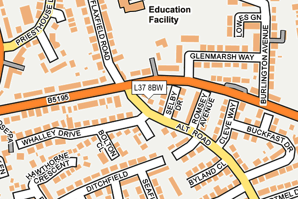 L37 8BW map - OS OpenMap – Local (Ordnance Survey)