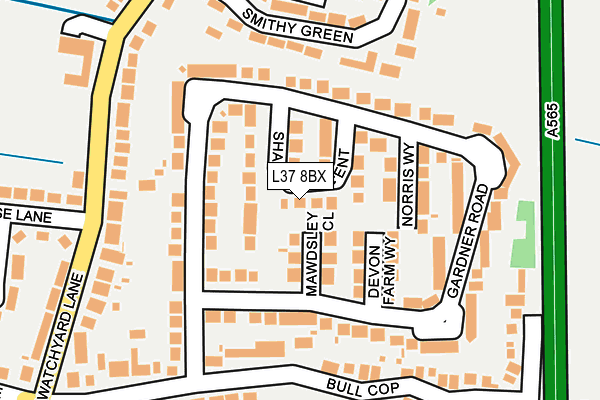 L37 8BX map - OS OpenMap – Local (Ordnance Survey)