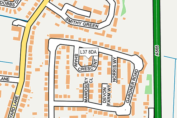 L37 8DA map - OS OpenMap – Local (Ordnance Survey)