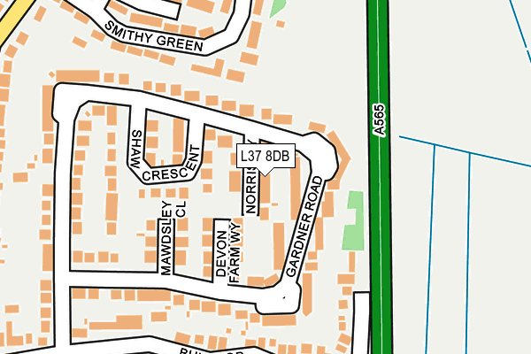 L37 8DB map - OS OpenMap – Local (Ordnance Survey)