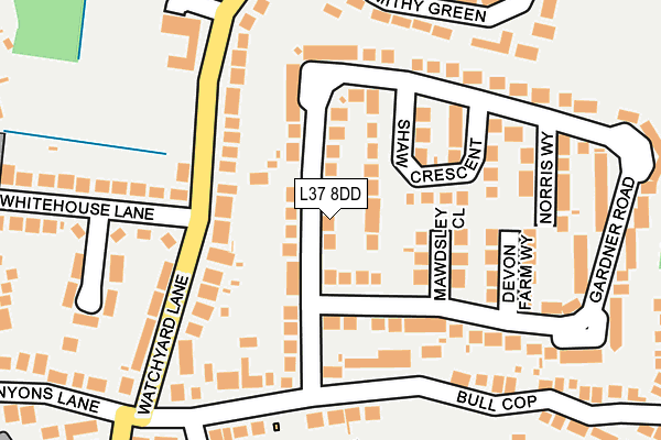 L37 8DD map - OS OpenMap – Local (Ordnance Survey)