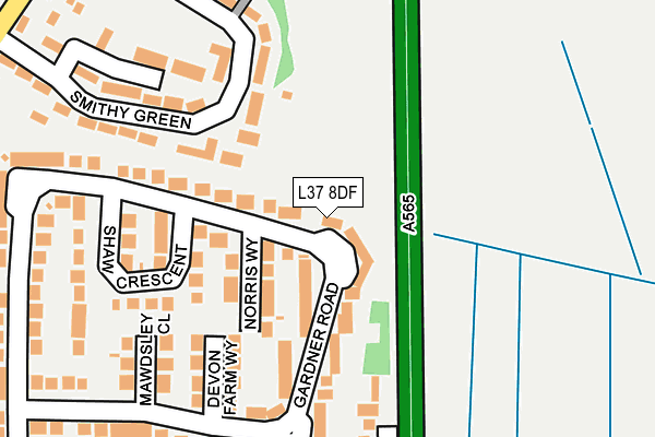 L37 8DF map - OS OpenMap – Local (Ordnance Survey)