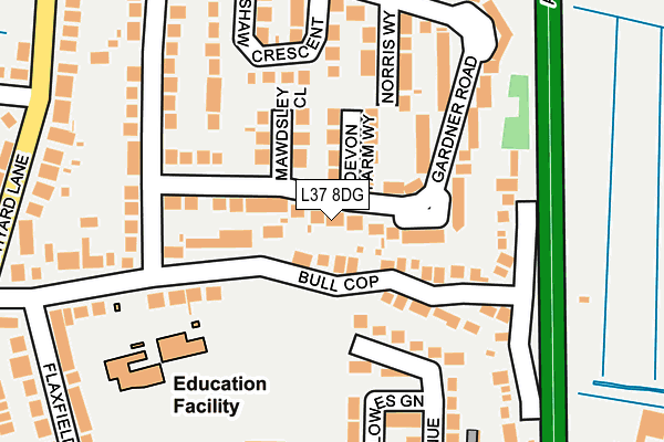 L37 8DG map - OS OpenMap – Local (Ordnance Survey)