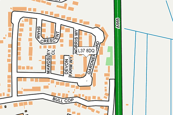 L37 8DQ map - OS OpenMap – Local (Ordnance Survey)