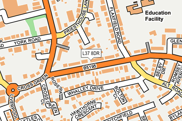 L37 8DR map - OS OpenMap – Local (Ordnance Survey)