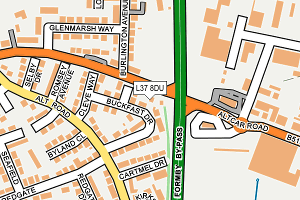 L37 8DU map - OS OpenMap – Local (Ordnance Survey)
