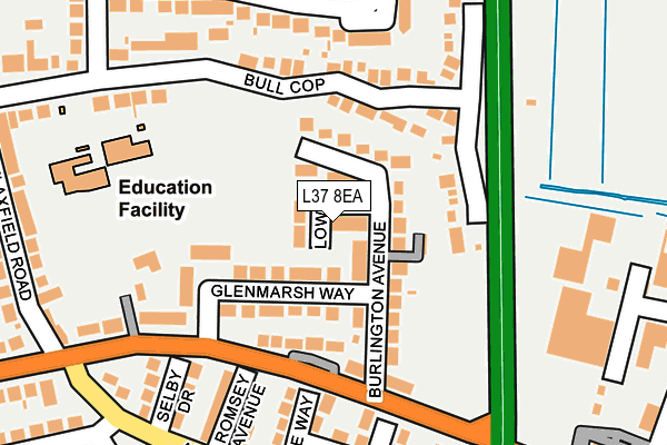 L37 8EA map - OS OpenMap – Local (Ordnance Survey)