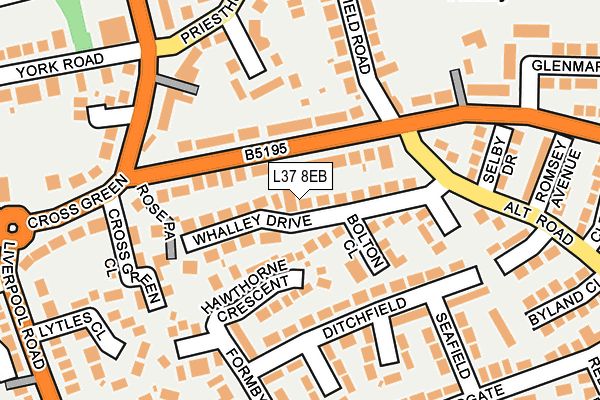 L37 8EB map - OS OpenMap – Local (Ordnance Survey)