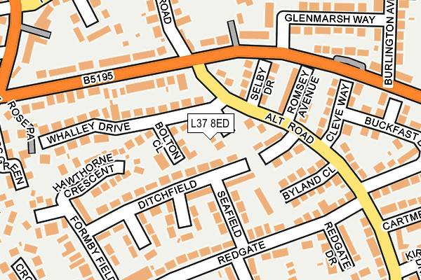 L37 8ED map - OS OpenMap – Local (Ordnance Survey)