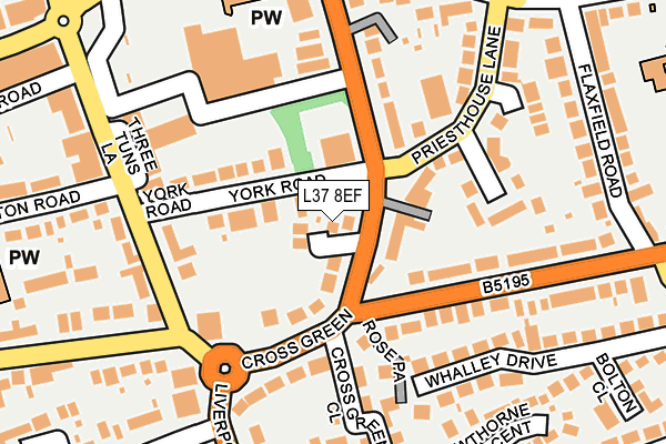 L37 8EF map - OS OpenMap – Local (Ordnance Survey)