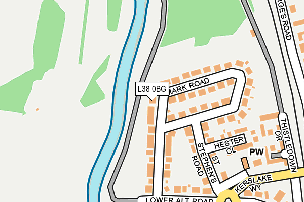 L38 0BG map - OS OpenMap – Local (Ordnance Survey)