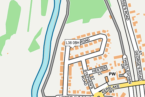 L38 0BH map - OS OpenMap – Local (Ordnance Survey)