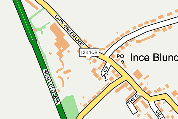L38 1QB map - OS OpenMap – Local (Ordnance Survey)