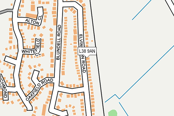 L38 9AN map - OS OpenMap – Local (Ordnance Survey)