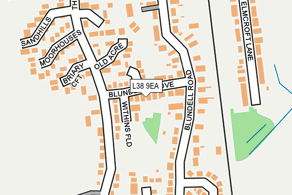 L38 9EA map - OS OpenMap – Local (Ordnance Survey)