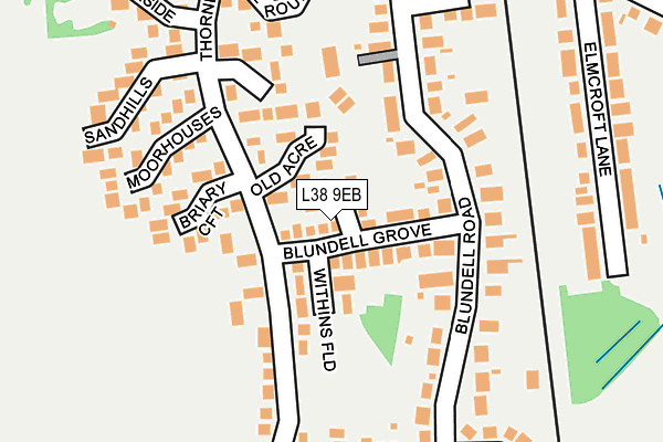 L38 9EB map - OS OpenMap – Local (Ordnance Survey)