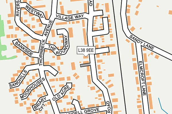 L38 9EE map - OS OpenMap – Local (Ordnance Survey)