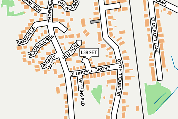 L38 9ET map - OS OpenMap – Local (Ordnance Survey)