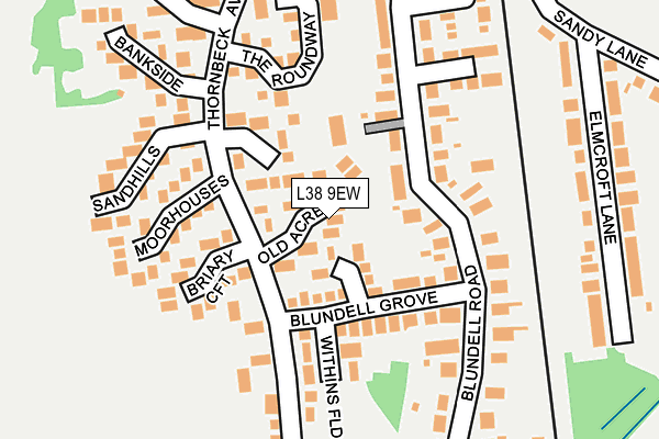L38 9EW map - OS OpenMap – Local (Ordnance Survey)