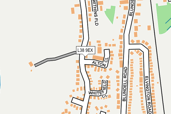 L38 9EX map - OS OpenMap – Local (Ordnance Survey)