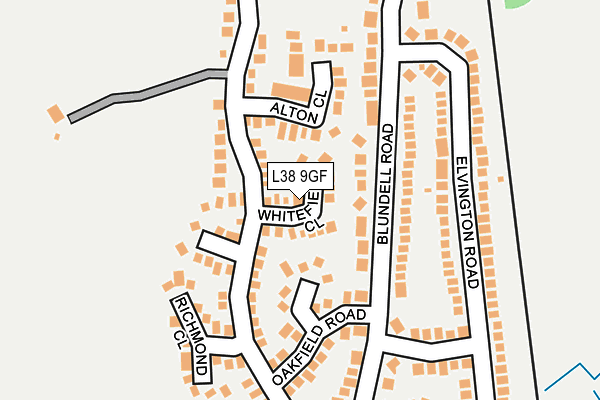 L38 9GF map - OS OpenMap – Local (Ordnance Survey)