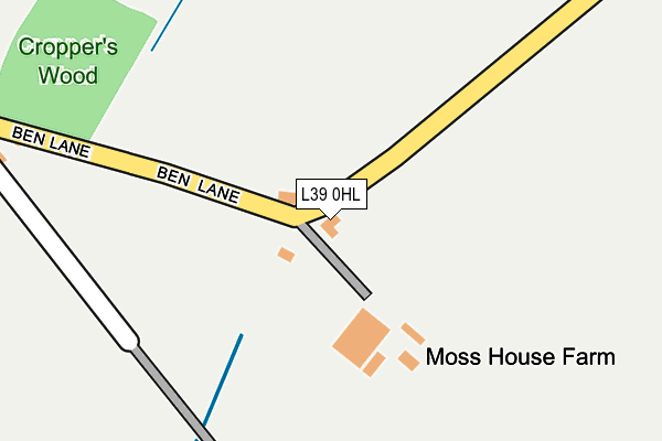 L39 0HL map - OS OpenMap – Local (Ordnance Survey)
