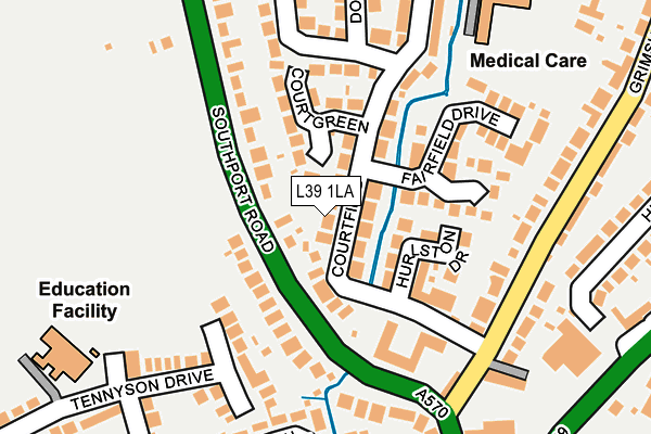 L39 1LA map - OS OpenMap – Local (Ordnance Survey)